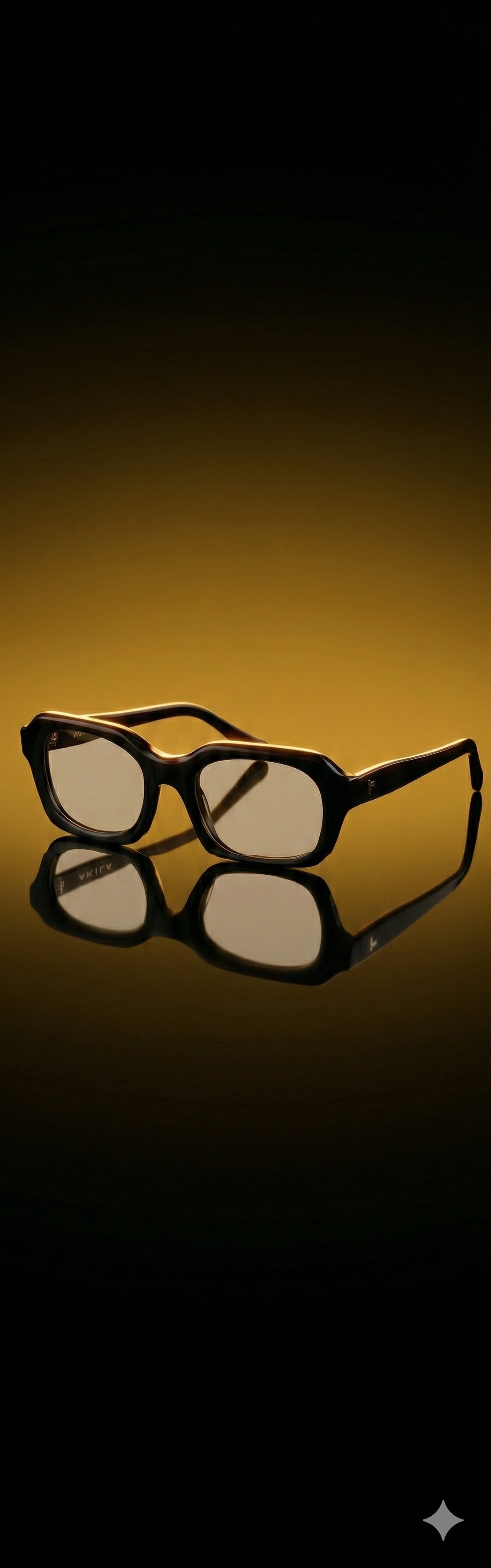 AARKA Andes C4 black and orange irregular polarized sunglasses.