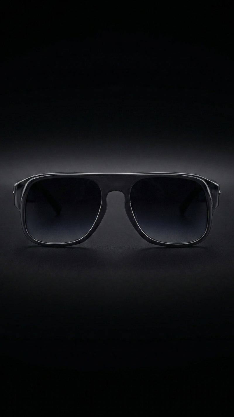 AARKA Aster C1 black and grey gradient aviator polarized sunglasses.